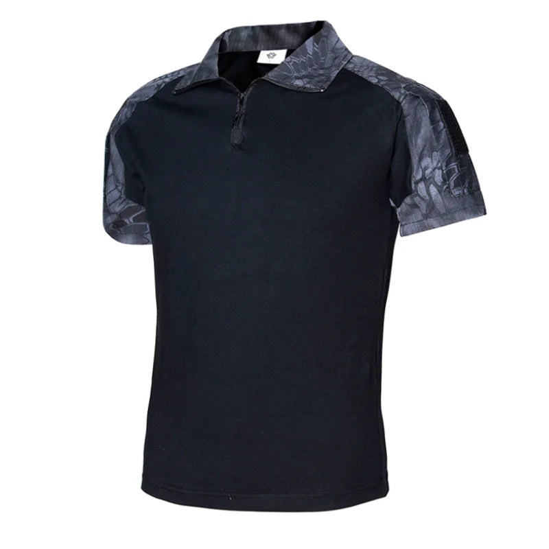 Men's Tactical T-Shirts Camouflage Army Uniform Hunt Working Short Sleeve Shirts Assault Combat Military Cotton Clothes For Male