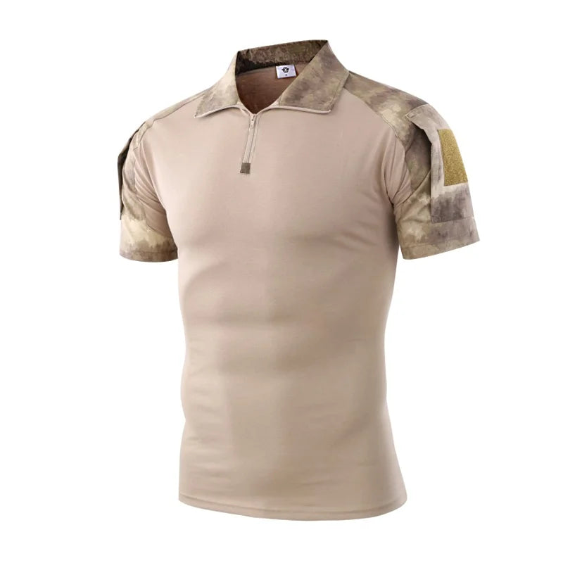 Men's Tactical T-Shirts Camouflage Army Uniform Hunt Working Short Sleeve Shirts Assault Combat Military Cotton Clothes For Male